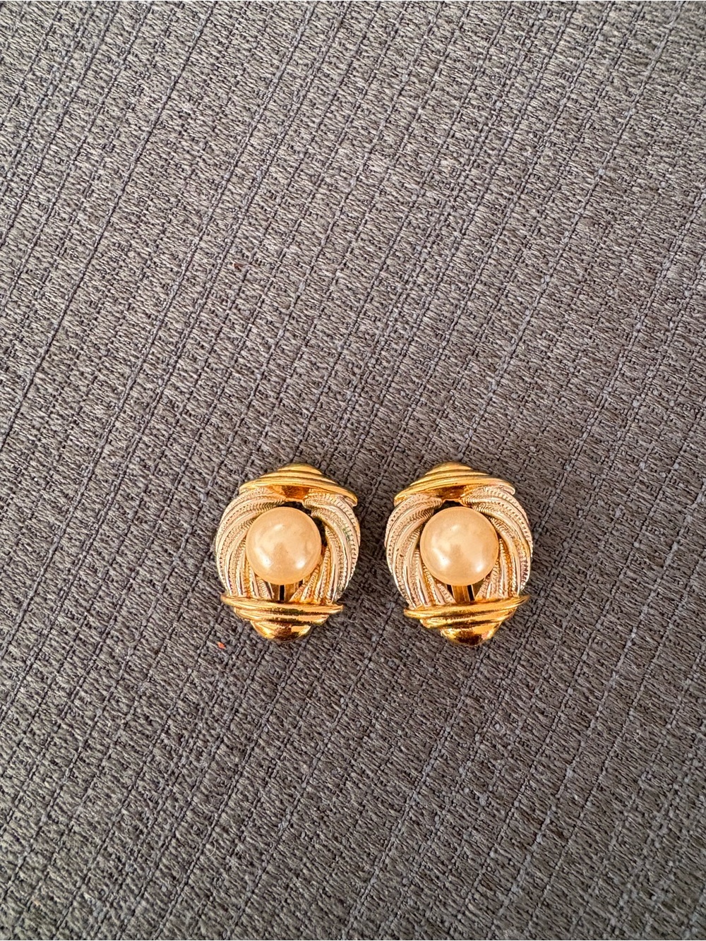 Gold & Silver Pearl-Style Knot Clip-On Earrings